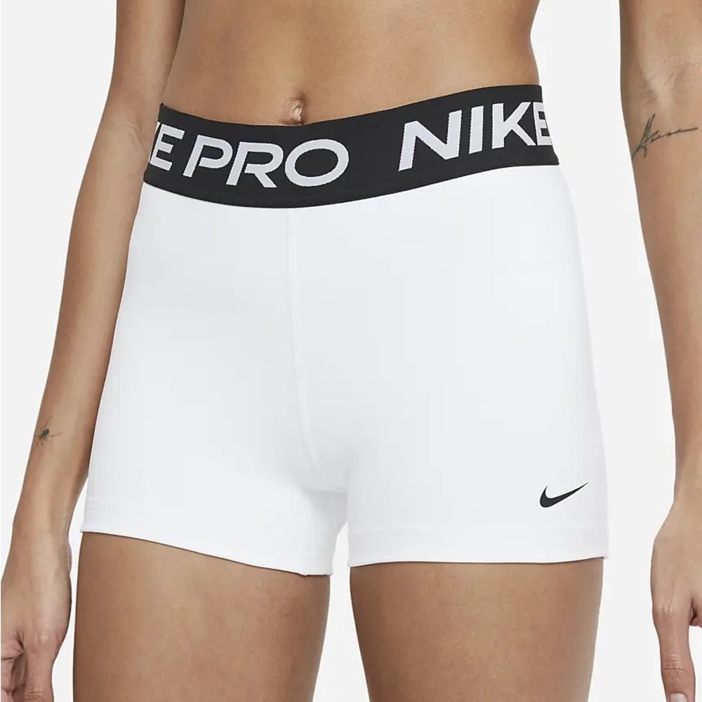 White Nike Pro Shorts
